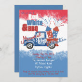 メモリアルデー・インディペンデンスデー・BBQパーティー 招待状 (正面/裏面)