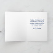 メモリアルデー、概要の挨拶状 カード (内部)