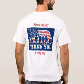 メモリアルデー、毎日ありがとう Tシャツ (裏面)