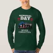メモリアルデー 決して忘れない 愛国心 軍事 Tシャツ (正面)