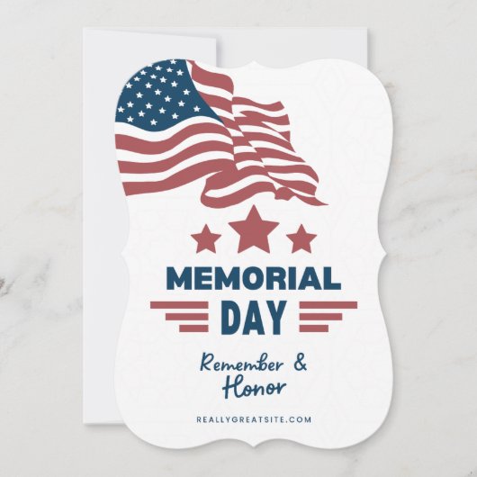 メモリアルデー　記憶と尊敬の招待 招待状 (正面)