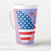 メモリアルデー/7月4日バタフライ カフェラテマグ (左アングル)