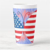 メモリアルデー/7月4日バタフライ カフェラテマグ (正面)