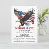 メモリアルデーBBQパーティー | 愛国的なバックグリル 招待状 (スタンド正面)