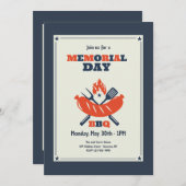 メモリアルデーBBQ招待状 招待状 (正面/裏面)