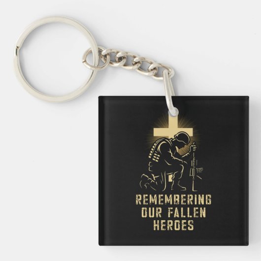 メモリアルデーRemembering Our Heroes落ちた US Fait キーホルダー (正面)