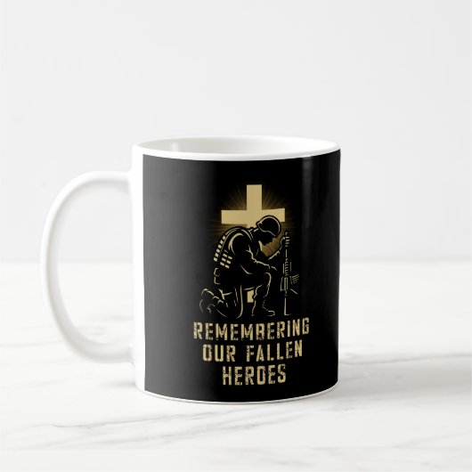 メモリアルデーRemembering Our Heroes落ちた US Fait コーヒーマグカップ (左)