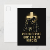 メモリアルデーRemembering Our Heroes落ちた US Fait シーズンポストカード (正面/裏面)