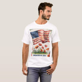 メモリアルデーTシャツ愛国米国国旗のシャツ Tシャツ (正面フル)