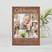 メモリアルトリビュートフォトコラージュレザー サンキューカード (スタンド正面)