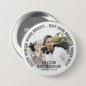 メモリアルトリビュート写真と引用文 パーソナライズされた 缶バッジ (正面&裏面)