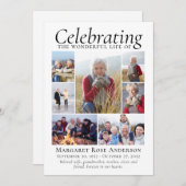 メモリアルトリビュート写真コラージュ記念 サンキューカード (正面/裏面)