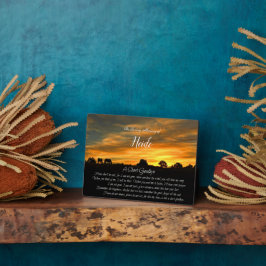 メモリアルトリビュート名スピリチュアル詩の夕日 フォトプラーク