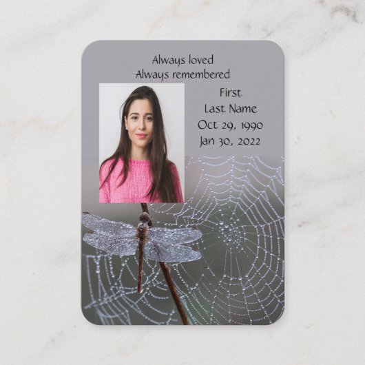 メモリアルドラゴンフライスパイダーウェブ 名刺 (正面)