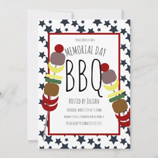メモリアルドーのBBQピクニックグリル 招待状 (正面)