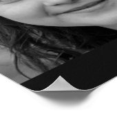 メモリアルハート写真の葬儀白黒 ポスター (角)