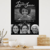 メモリアルハート写真の葬儀白黒 ポスター (キッチン)