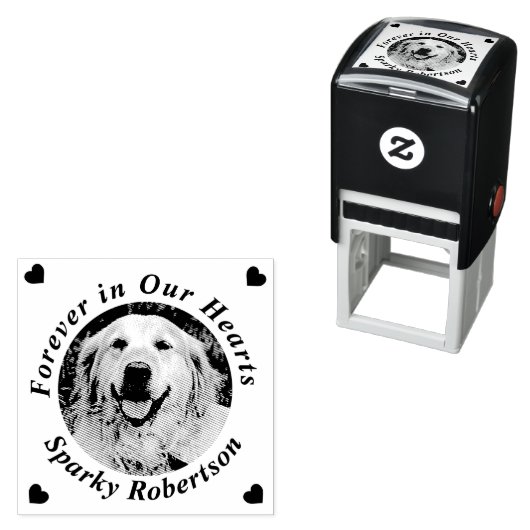 メモリアルハート名の写真の追加 セルフインキングスタンプ (インサイチュ)