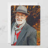 メモリアルハート楕円形フォトブルー 招待状 (裏面)