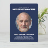 メモリアルハート楕円形フォトブルー 招待状 (スタンド正面)