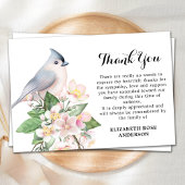 メモリアルバードウォーター色フローラ悔やみや弔慰葬儀 サンキューカード