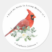 メモリアルバードシード（鳥）ショウジョウコウカンチョウフローラ葬儀 ラウンドシール (正面)