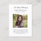 メモリアルバードフォト葬儀祈りの言葉カード 名刺 (正面)