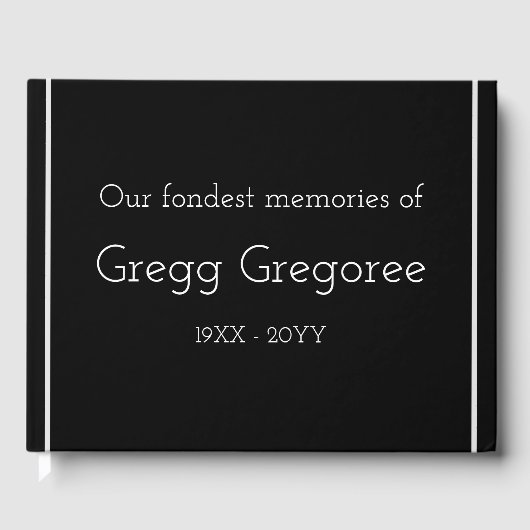 メモリアルパーソナライズされたゲストブック ゲストブック (正面)