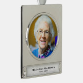 メモリアルパーソナライズされた写真 シルバープレートバナーオーナメント (右)