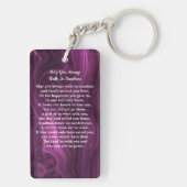 メモリアルパープルマーブルフォト葬祭祈りの言葉 キーホルダー (裏面)