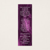 メモリアルパープル大理石葬式祈りの言葉ブックマーク (裏面)