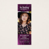 メモリアルパープル大理石葬式祈りの言葉ブックマーク (正面)