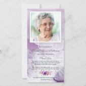 メモリアルパープル悔やみや弔慰葬儀サンキューカード サンキューカード (正面)
