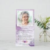 メモリアルパープル悔やみや弔慰葬儀サンキューカード サンキューカード (スタンド正面)