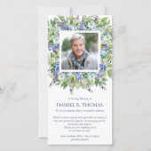 メモリアルパープル花模様葬儀サンキューカード サンキューカード (正面)