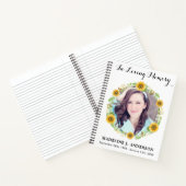 メモリアルヒマワリフローラ写真葬儀ゲストブック ノートブック (内部)