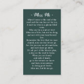 メモリアルヒマワリフローラ葬儀祈りの言葉カード コーリングカード (裏面)