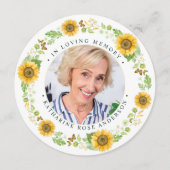 メモリアルヒマワリ写真葬式祈りの言葉カード シーズンカード (正面)