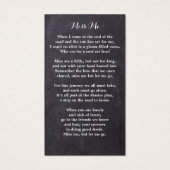 メモリアルヒマワリ葬儀祈りの言葉カードシャルボード (裏面)