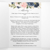 メモリアルピンクネイビー水彩フローラ葬儀 三つ折りプログラム (内部中)