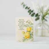 メモリアルフォトイエローローズガーデンフラワー 名刺 (スタンド正面)