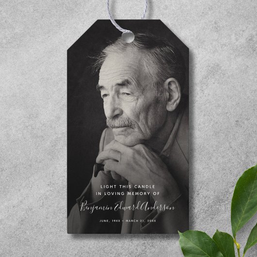 メモリアルフォトキャンドル葬儀記念 ギフトタグ