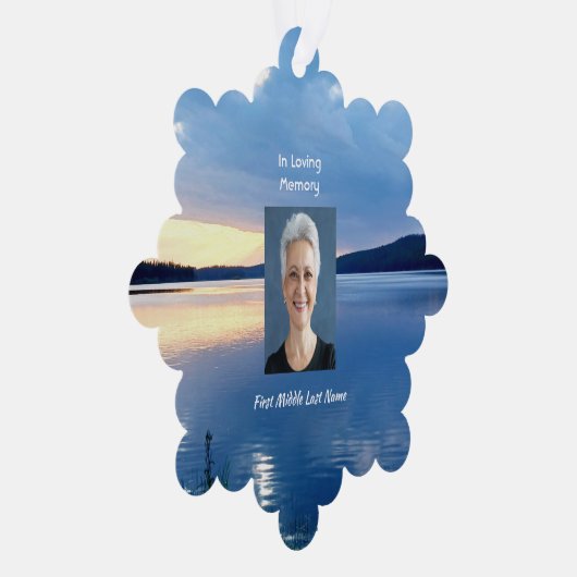 メモリアルフォトクリスチャンレイクサンライズ自然 オーナメントカード (右)