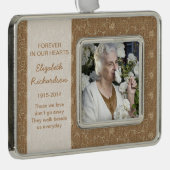 メモリアルフォトクリスマスクリスマス素朴バーラップレース シルバープレートフレームオーナメント (右)