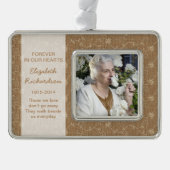 メモリアルフォトクリスマスクリスマス素朴バーラップレース シルバープレートフレームオーナメント (正面)