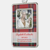 メモリアルフォトクリスマスス王室のチュアートタータンチェック シルバープレートフレームオーナメント (左)