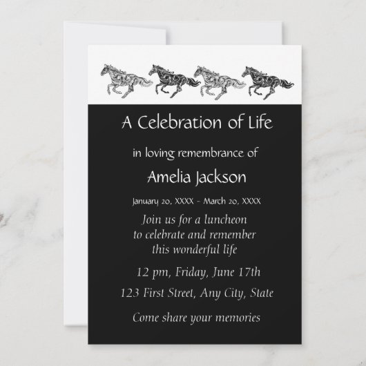 メモリアルフォトグラフィックアートウマ招待状 招待状 (裏面)