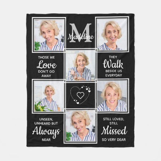 メモリアルフォトコラージパーソナライズされたュ フリースブランケット (正面)
