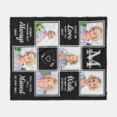 メモリアルフォトコラージパーソナライズされたュ フリースブランケット (正面(横))