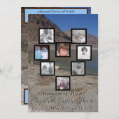 メモリアルフォトコラージュハート湖と山 招待状 (正面/裏面)